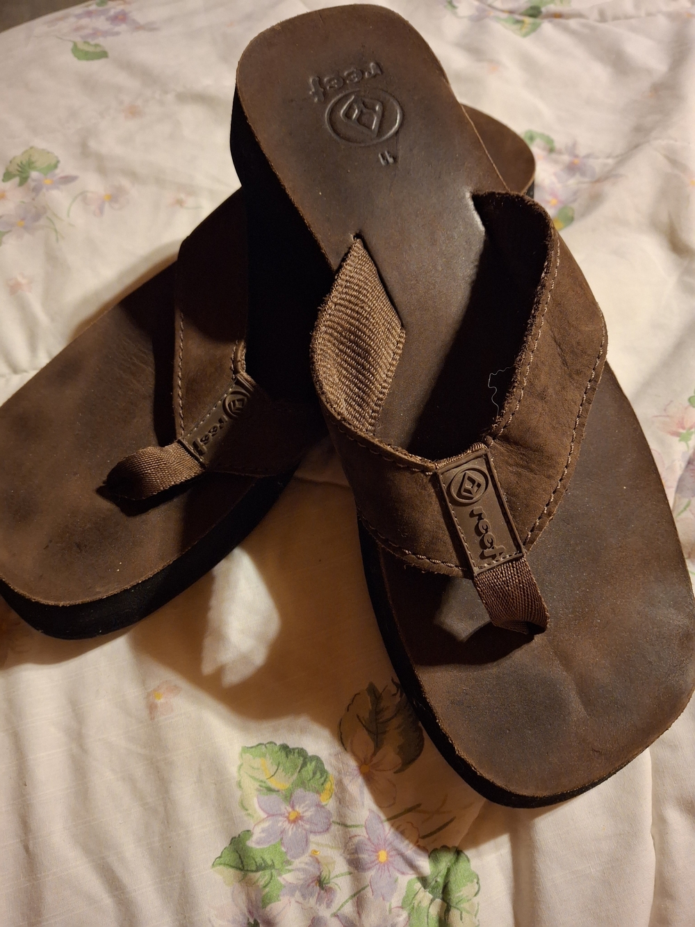 Reef Brown Leather Thong Sandals